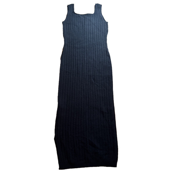 All Saints Dress Margot Crew Wool Aplaca Blend Ribbed Sweater Tank Dress Black S - Picture 6 of 10